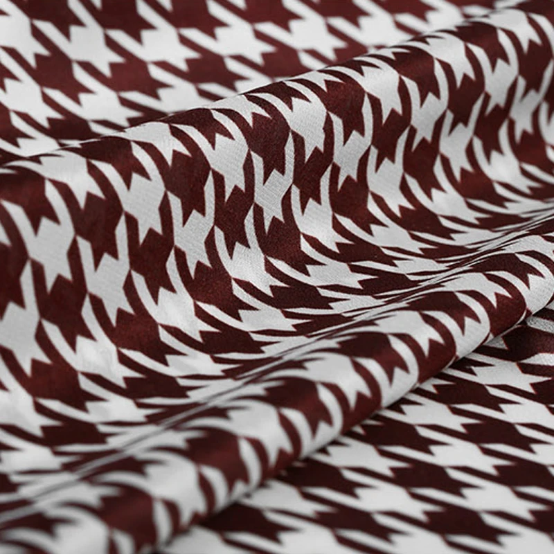 Шоколад плед ржанка цифровая картина креп Крепдешин шелковой ткани для летнее