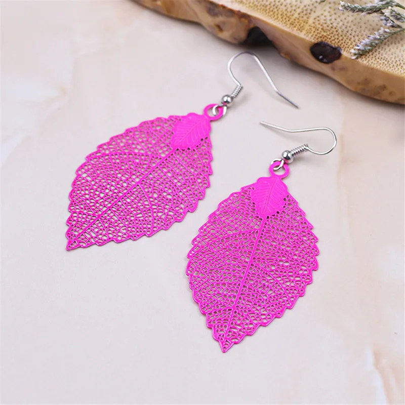 Новые модные красочные висячие серьги из филиграни для женщин весенне летние с