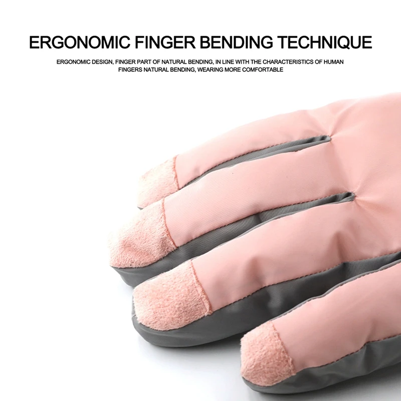 

Thermal Ski Gloves Women Winter Fleece Waterproof Snowboard Snow Gloves Press Screen for Skiing Riding