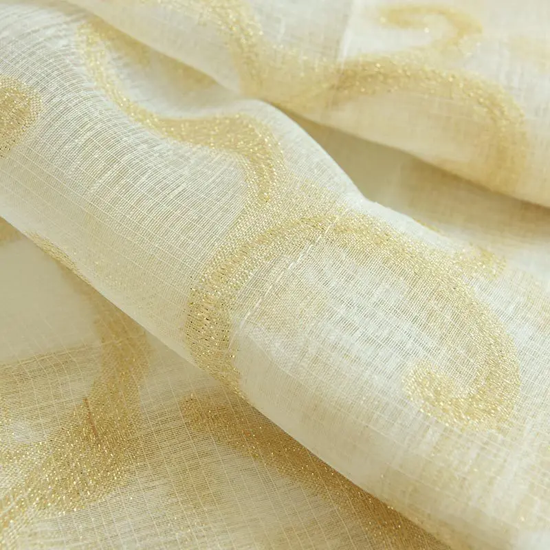 Готический домашний декор золотистые тюлевые шторы занавески для гостиной