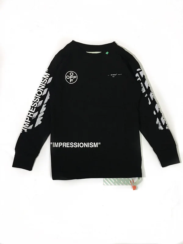 

Men and women's wear white paint 99 letter printing casual long sleeve bottomed sweater