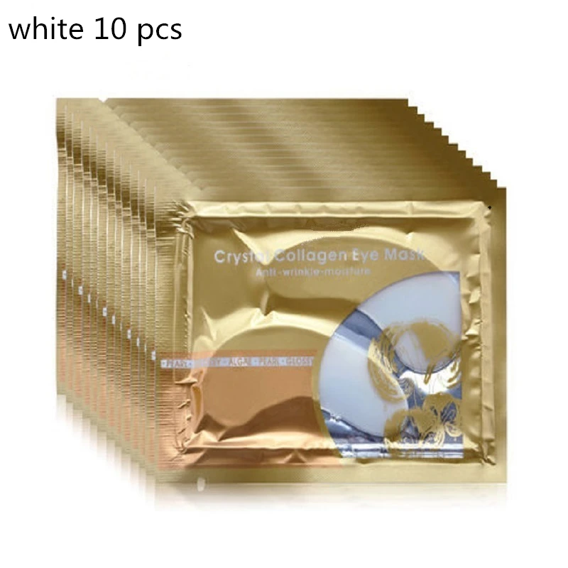 white 10 pcs Патчи-для-глаз Сна Кристалл коллагена подушечки для глаз маска для глаз уход для глаз,патчи для глаз гель Маски развеять темные круги морщины Пуффи Увлажняющий Пластыри в Ангельские глазки патчи под глаза - Цвет: white 10 pcs