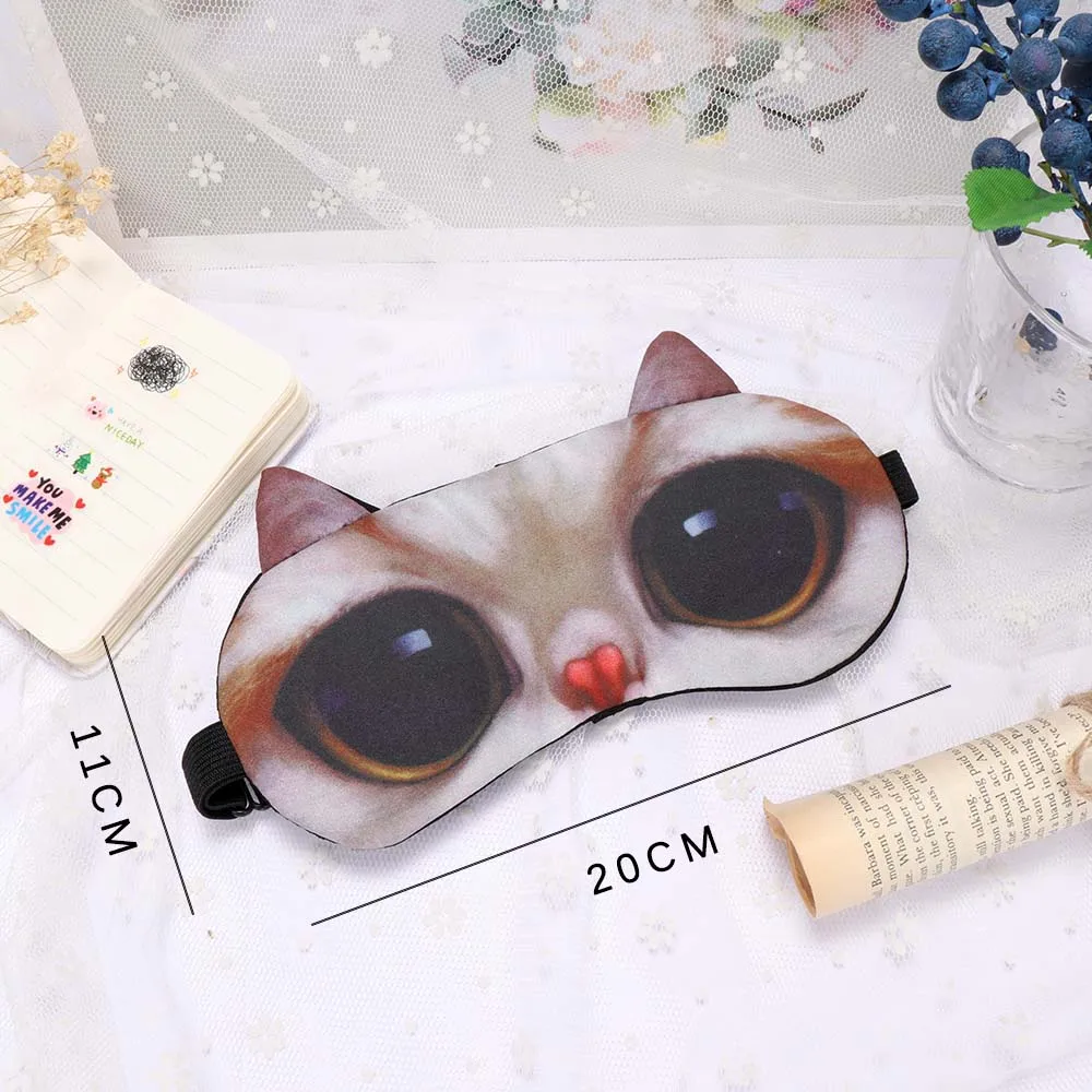 3D милая маска для сна с кошкой, маска для глаз, покрытие для век, тени, натуральный спальный глаз, мягкий портативный повязка на глаза, дорожный повязка на глаза