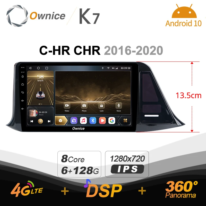 

K7 Ownice 2 Din Android 10,0 Автомобильный мультимедийный радио для Toyota C-HR ЧР 2016-2020 с 8 ядро A75 * 2 + A55 * 6 SPDIF 6G Оперативная память 128G Встроенная память