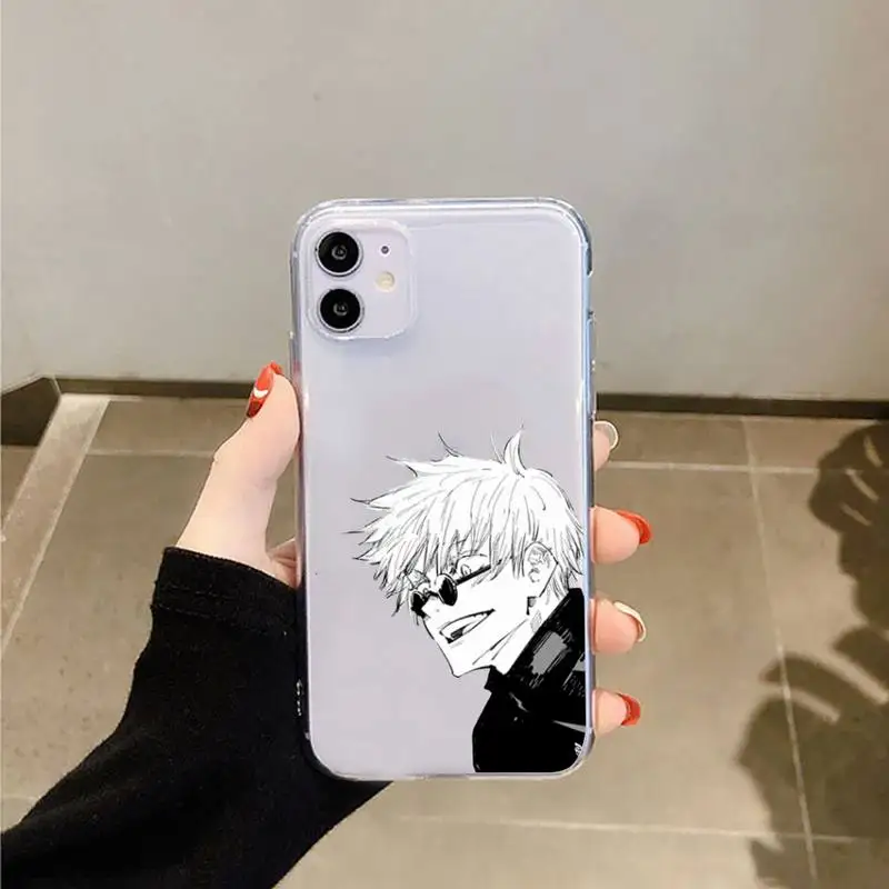 

Jujutsu Kaisen Gojo Satoru Phone Case Transparent soft For iphone 5 5s 5c se 6 6s 7 8 11 12 plus mini x xs xr pro max