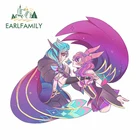 EARLFAMILY 13 см x 11,9 см для xaya и Rakan, Наклейка на сноуборд, водонепроницаемый мотоциклетный шлем, силуэт, виниловые наклейки на машину, автомобильная пленка