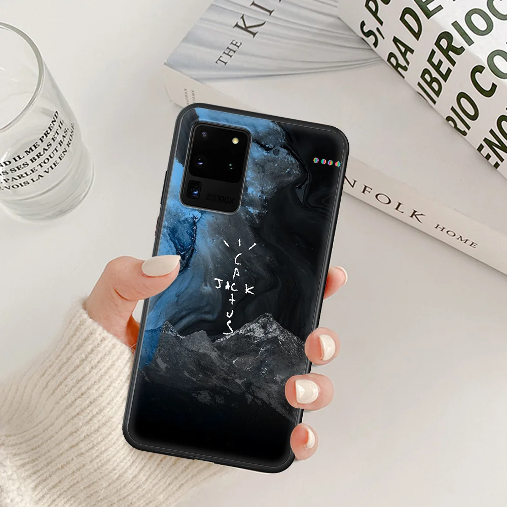 

cactus jack letter words DIY Phone Case For Samsung Galaxy Note S 8 9 10 20 Plus E Lite Uitra black Etui Painting Shell Luxury