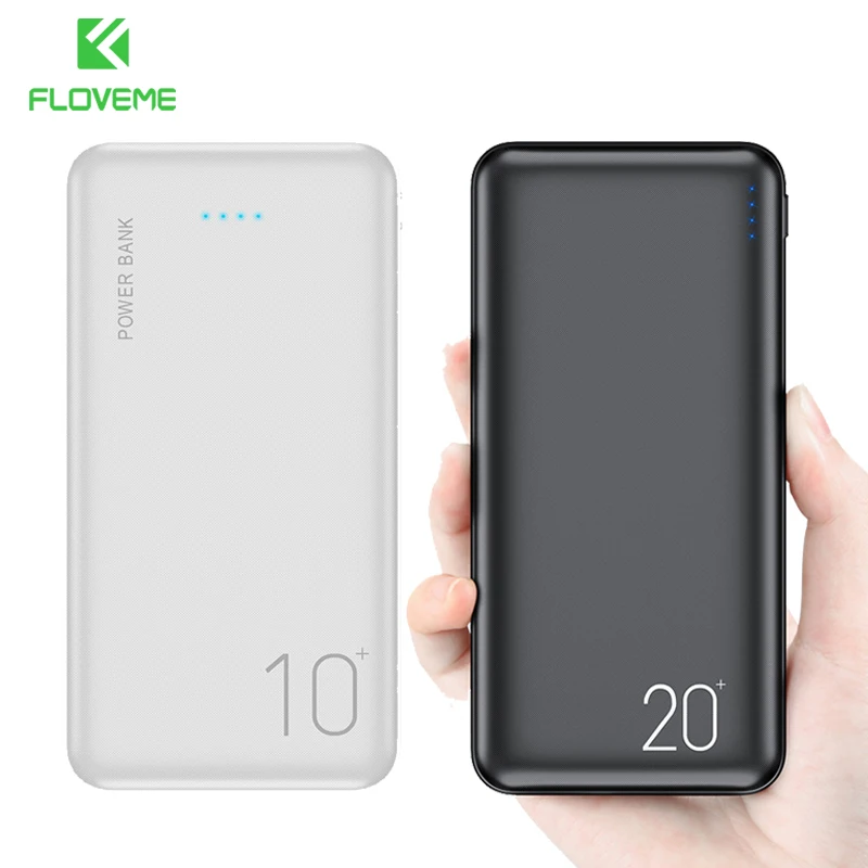 FLOVEME повербанк 10000 мАч портативное зарядное 20000 USB внешний аккумулятор устройство
