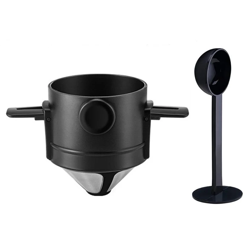 

Капельница для кофе Pour Over, фильтры для кофеварки на 1-2 чашки, конус фильтра для кофе без бумаги для дома, путешествий, кемпинга