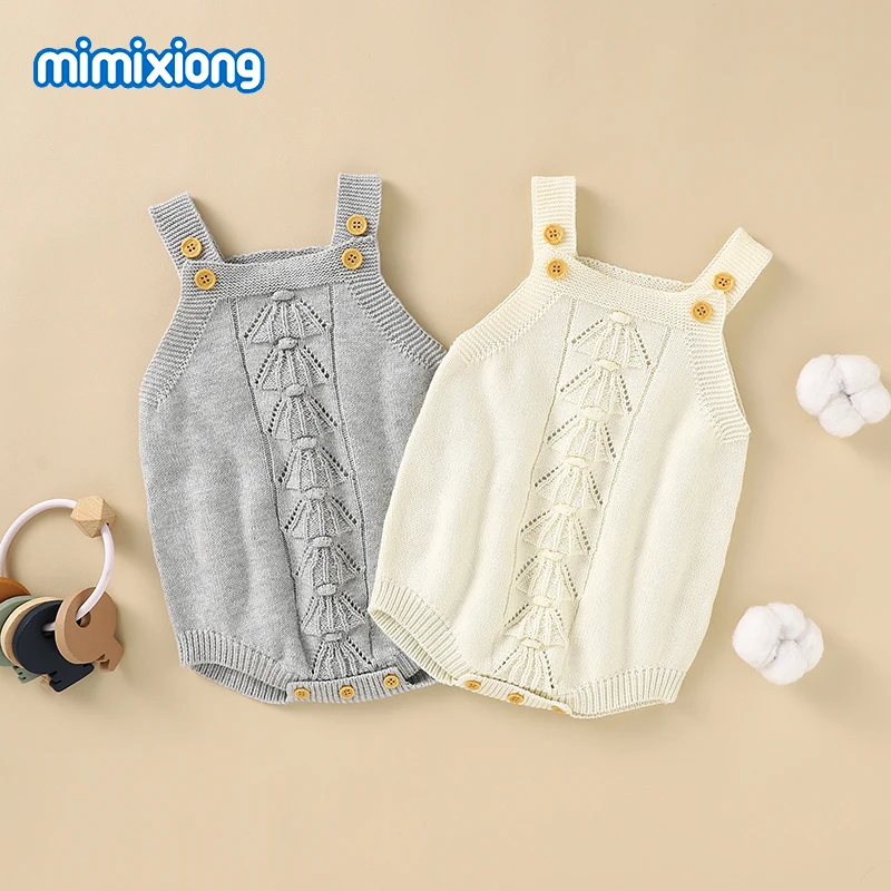 Комбинезон вязаный pudcoco 0 2 лет для девочек и мальчиков хлопок цвет в