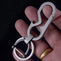 real titanium men key chain lightweight creative titanium car keychain edc hanging carbine buckle key holder rings super quality