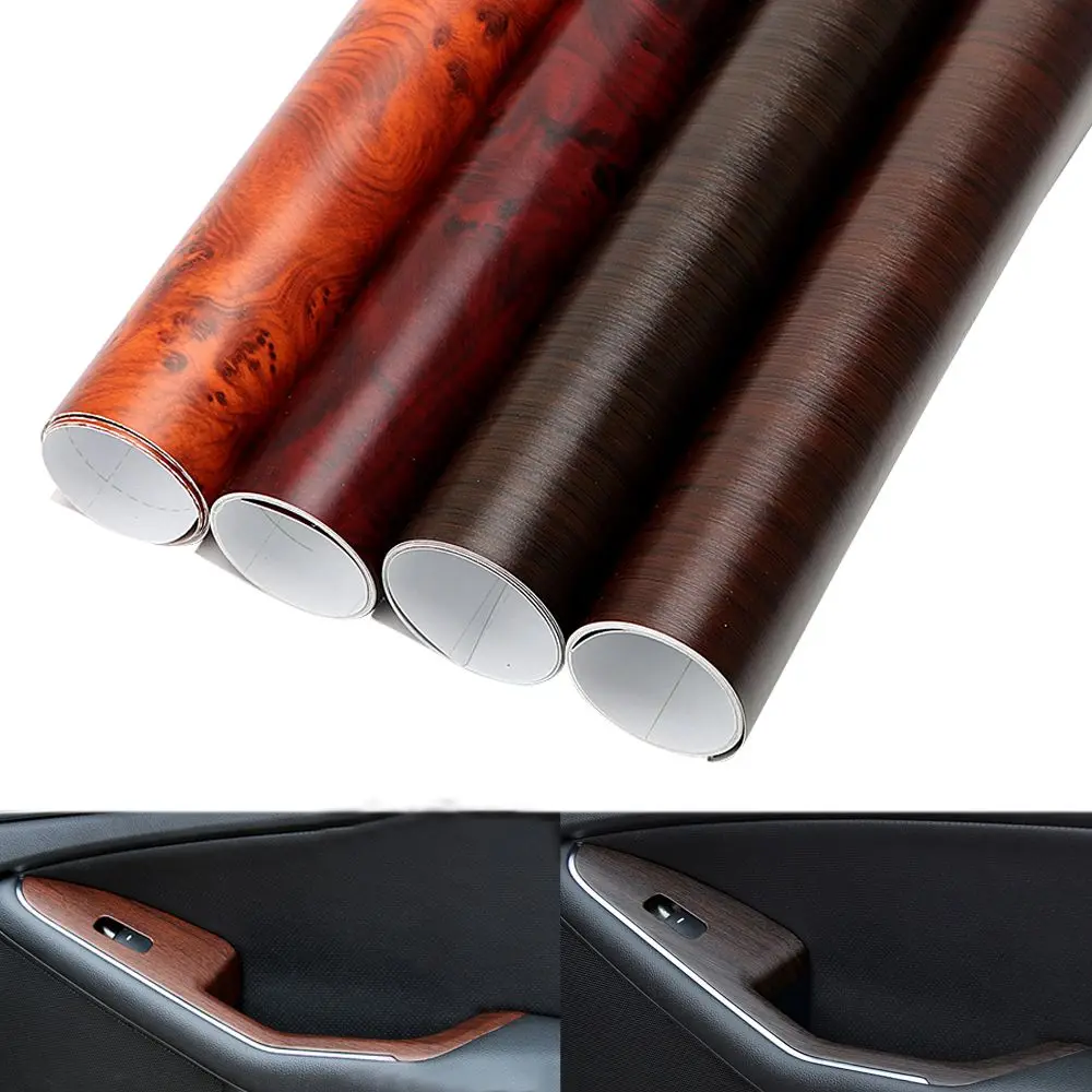 30*100 см 3D ПВХ древесины текстурированные наклейки украшения на авто аксессуары