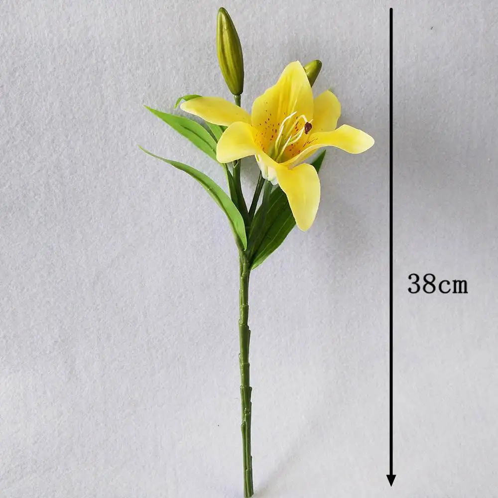 1PCS lily Artificial Flower Real Touch Bouquet Fake for Wedding Home Garden photography Decor flower |