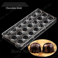 2 5x2cm21cups hot sale round shape chocolate clear polycarbonate plastic molddiy handmade chocolate pc moldchocolate toolsgo