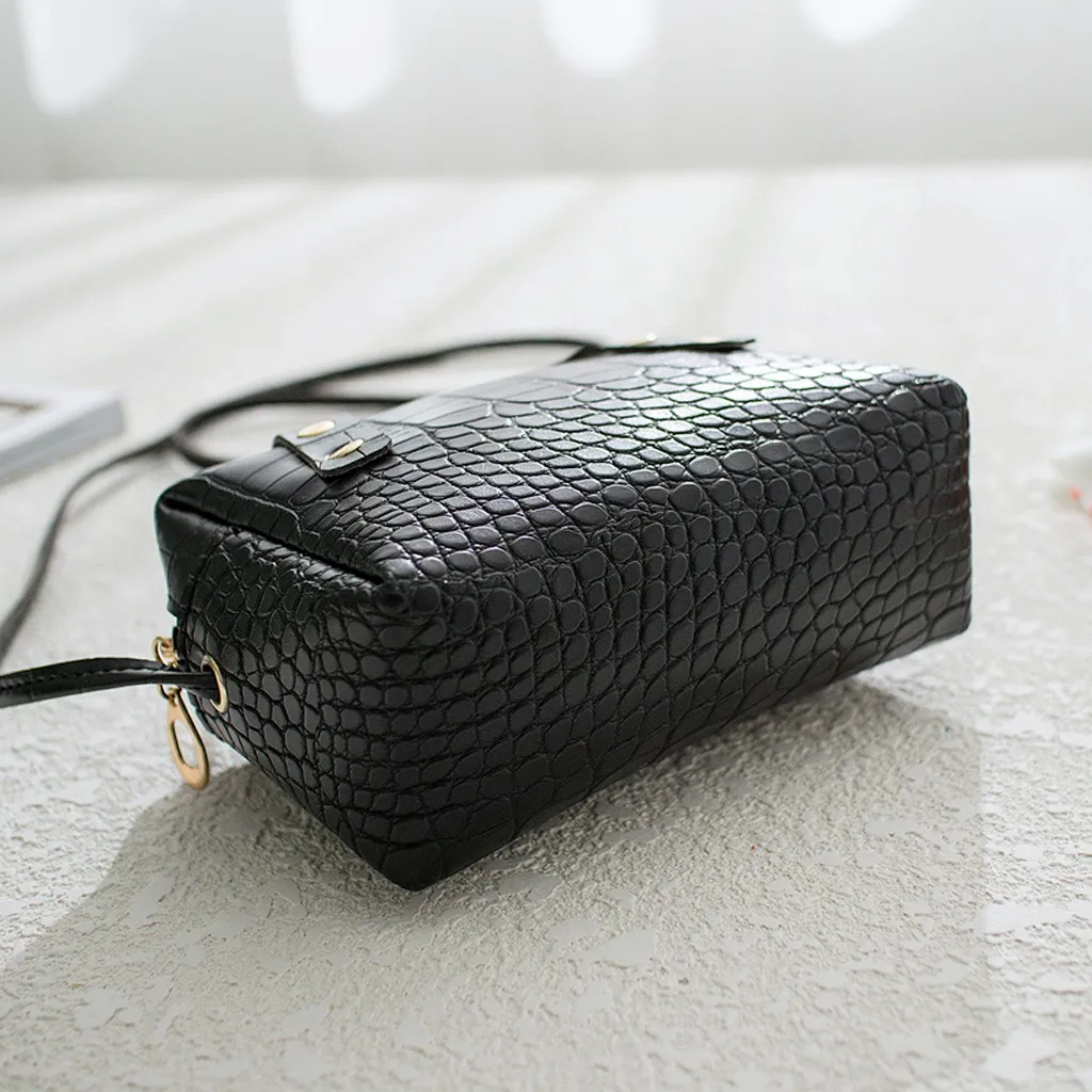 Роскошная женская сумка Кроссбоди с крокодиловым узором квадратная мессенджер