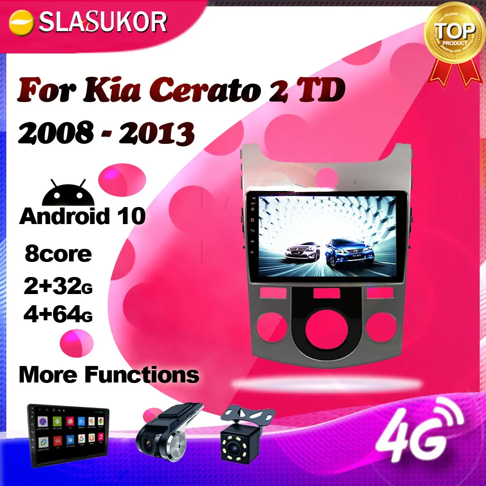 

Android 10 для Kia Cerato 2 TD 2008 2009 2010 2011 2012- 2013 автомобильное радио, мультимедийный видеоплеер, навигация GPS No 2din 2 din DVD