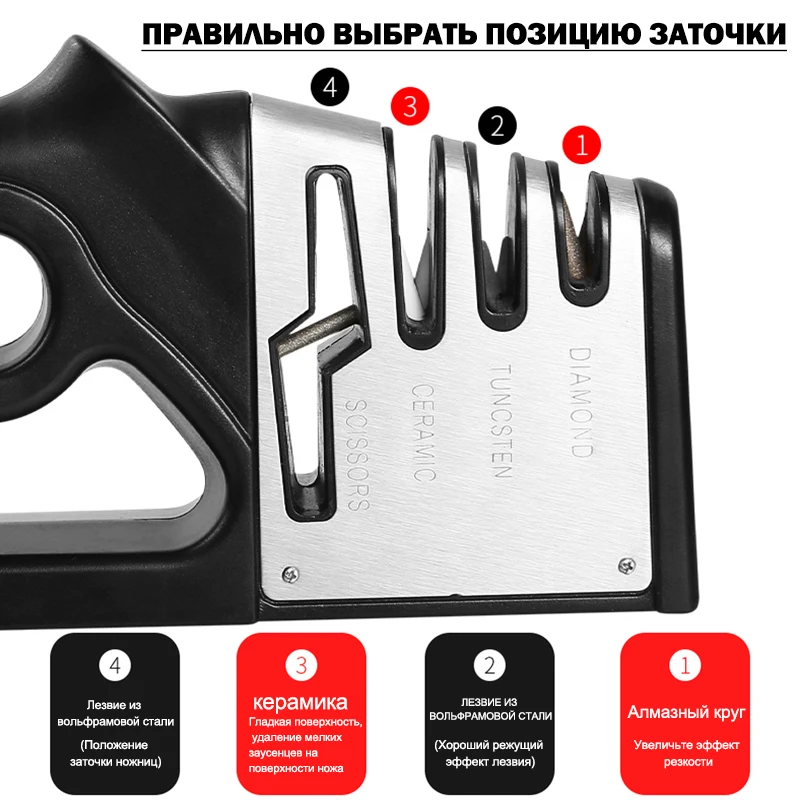MOBUTA Профессиональная точилка для ножей кухонный точильный камень Вольфрамовая