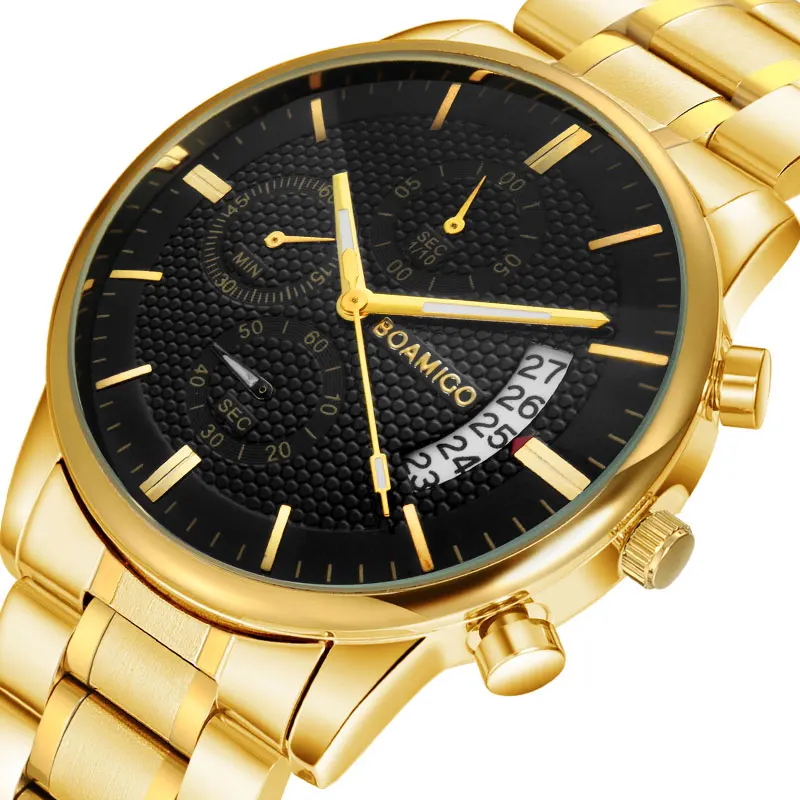 Мужские наручные часы BOAMIGO брендовые Роскошные Кварцевые деловые повседневные