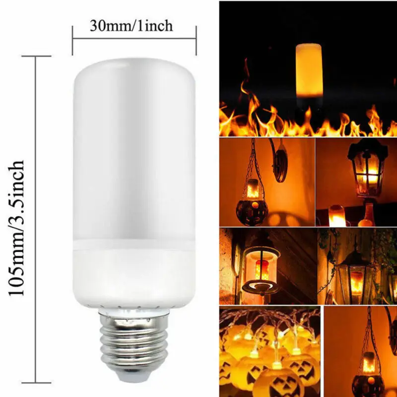 Новые модные забавные 3/4 режимов E27 7 видов цветов огонь LED эффект светильник