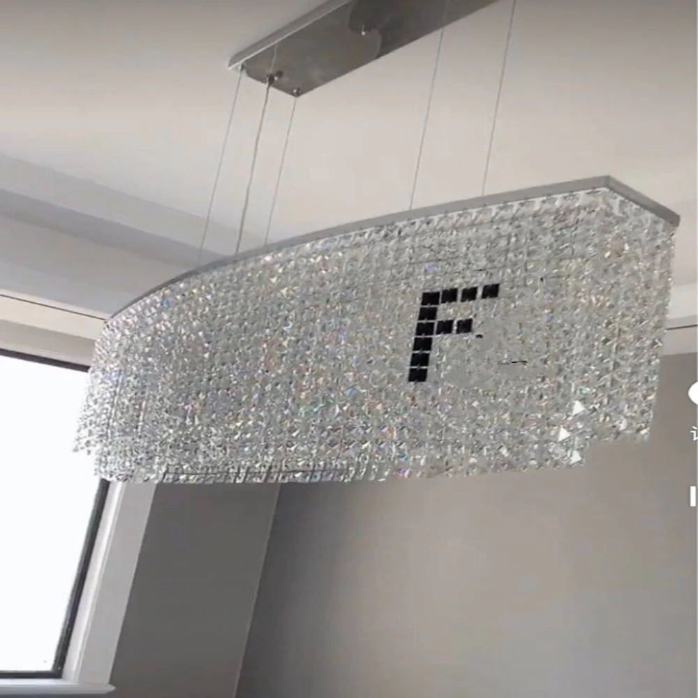 

Art Deco Italy Style Black FF shiny K9 crystal Pendant Light, for Dining Room Hotel Art Studio Crystal Hanging chandelier