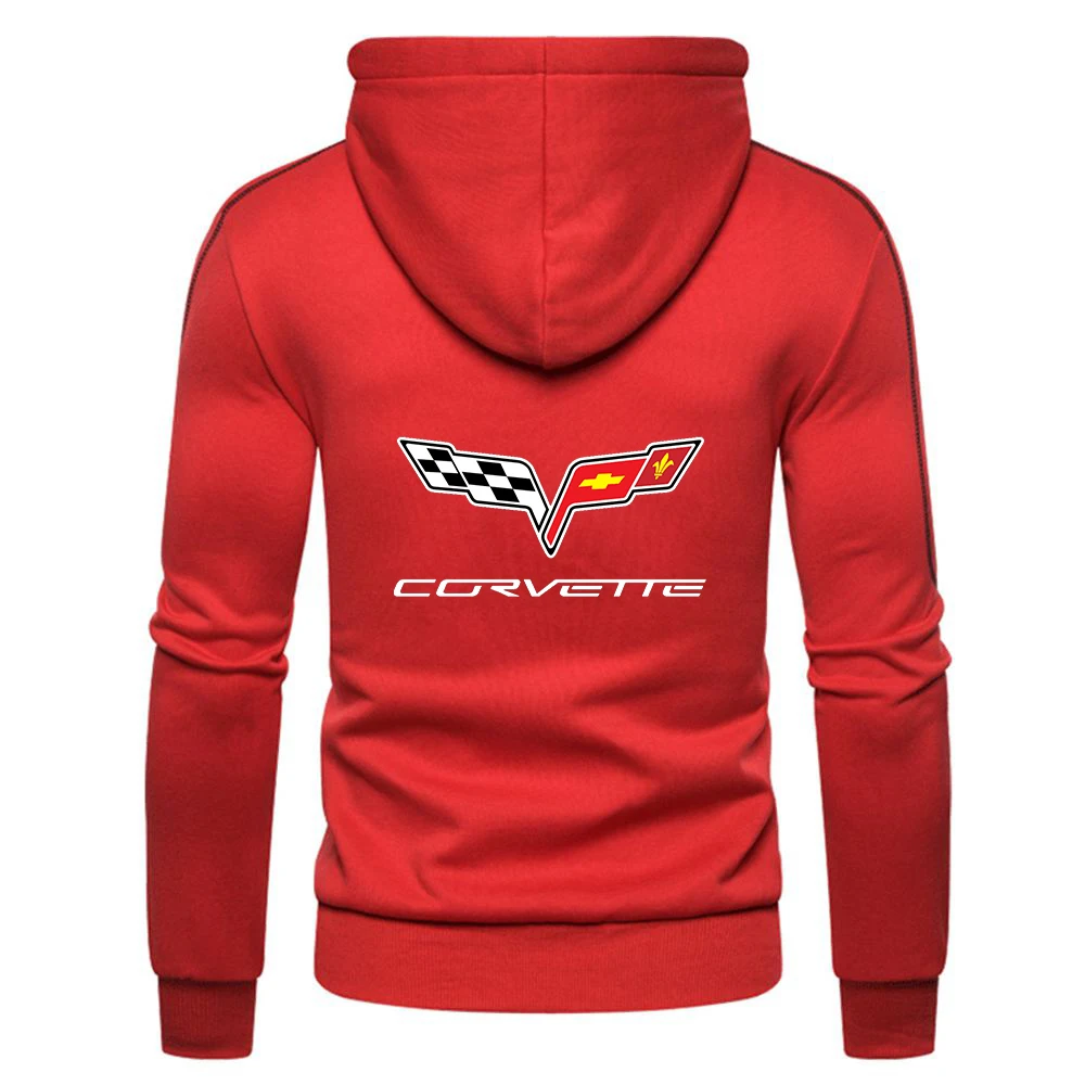 

Unisex Mens Spring Autumn Chevrolet Corvette Fitness Muscle Hoodies Men Brand Zipper Warm Hooded Sweatshirt Hip Hop Coats