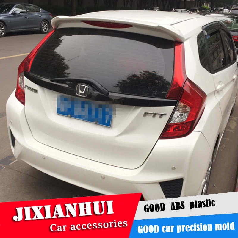 Для Fit спойлер 2014-2017 Honda Jazz Yyck Спойлер ABS пластик Материал заднее крыло автомобиля