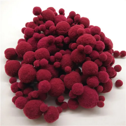 color27 wine red 20 г 8 до 30 мм смешанный размер 46 Цвет помпон помпоны мех плюшевый шар для шитья на ткани ремесло DIY свадебные украшения, аксессуары - Цвет: color27 wine red