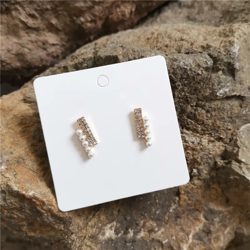 2021 простые имитация жемчужина Стразы Хрусталь короткий серьги со шпилькой для