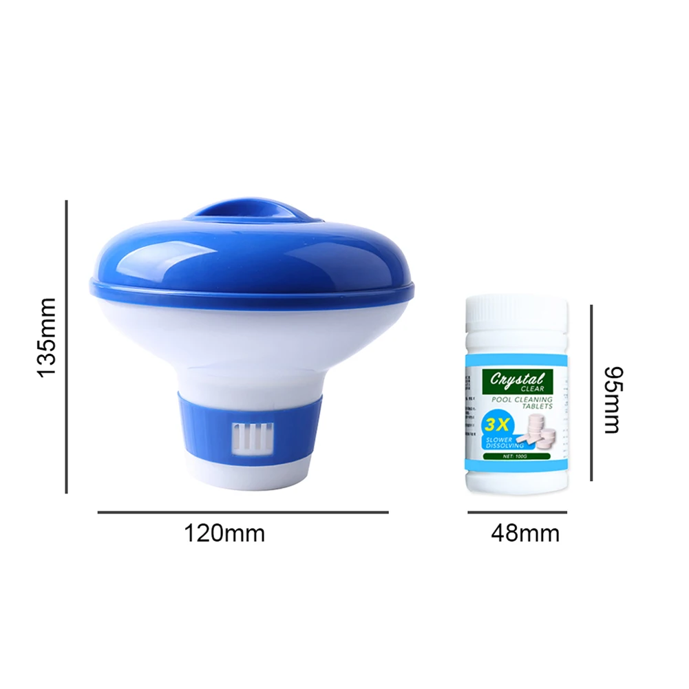 

5 inch Pool Auto Afloat Chlorine Bromine Drug Dispenser with Effervescent Tablet Swimming Pool Spa Pond Tub Accessories