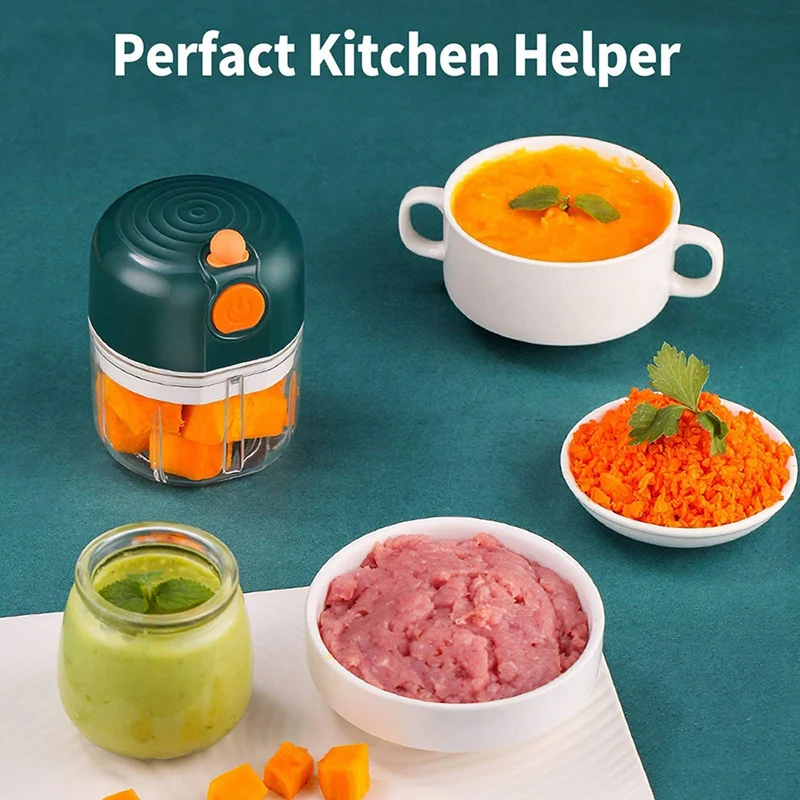 

Electric Mini Chopper,Rechargeable Garlic Machine Wireless Fruit Small Mincer Kitchen Mincing for Chili Onion Vegetable