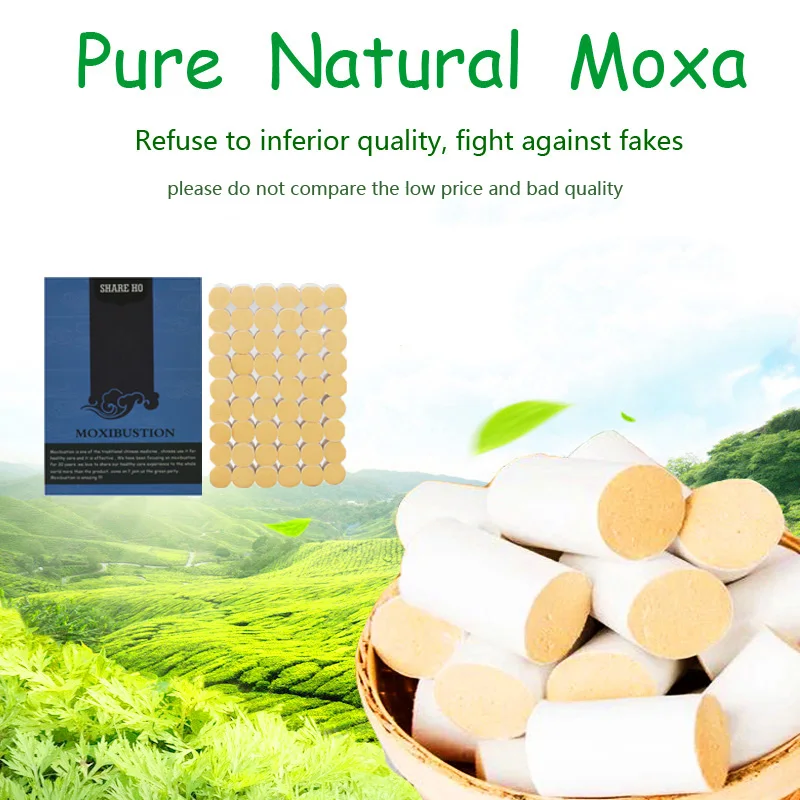 

SHARE HO 45:1 Pure Moxa Artemisia Burner Moxibustion Stick Acupuncture Heating Chinese Therapy For Women Gynaecopathia 54pcs