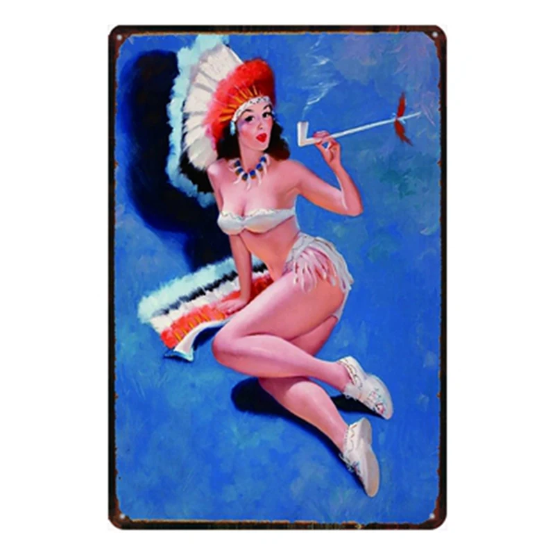 Жестяные ретро-знаки Pin UP Girl металлический винтажный настенный Декор для дома
