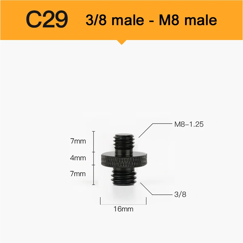 

M8 Metric 1/4 3/8 inch threads convert screw adapter for Tripod rod selfie stick Stabilizer Gopro SLR camera Phone Ballhead