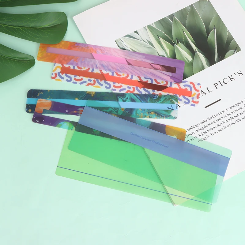 

Creative Color PET Plastic Bookmark Reading Auxiliary Highlight Bar Color Overlay Reading Tracking Ruler