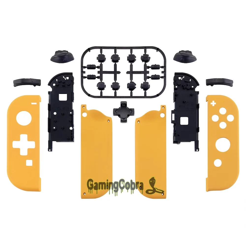 Мягкий сенсорный Желтый корпус контроллера(версия D-Pad) с полным набором кнопок замена оболочки для nintendo Switch Joy-Con