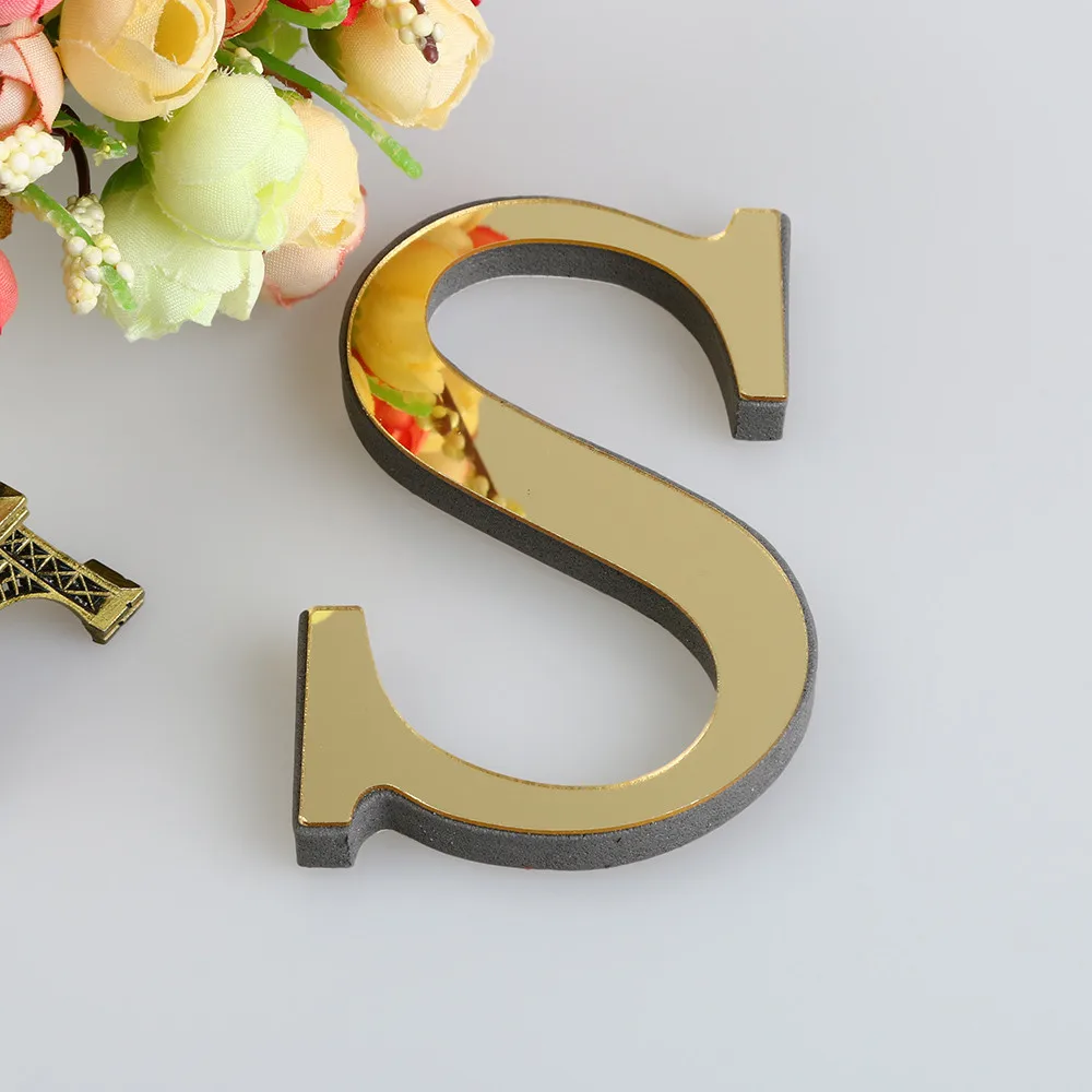 26 Английских Букв DIY 3D зеркальная акриловая настенная наклейка наклейки домашний