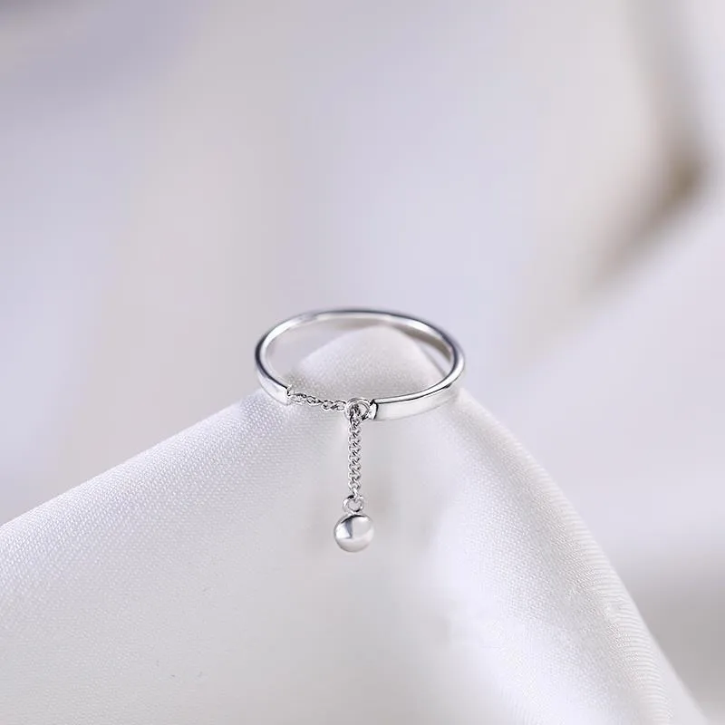 

Женское кольцо из серебра 925 пробы, с круглой бусиной