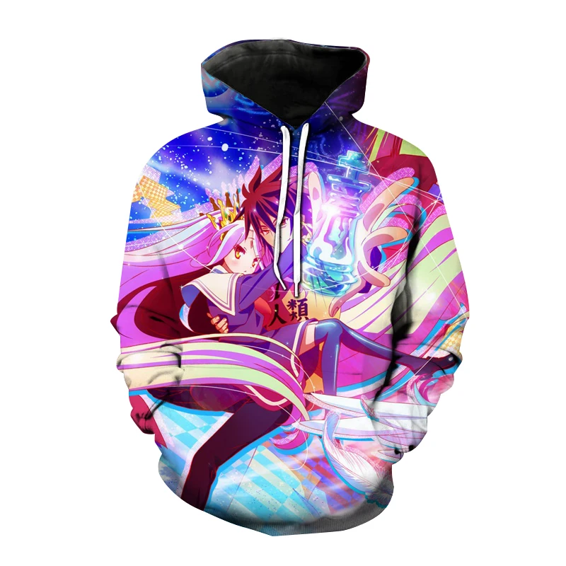

Anime Hoodies No Game No Life 3D Print Sweatshirt Men Women Fashion Oversized Hoodie Cosplay Hip Hop Pullover Unisex Hoody Coats