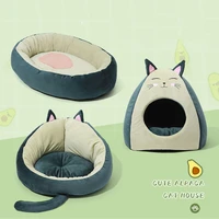 super soft pet bed basket kennel cat house winter warm sleeping bag cats nest soft long plush dog cat winter warm sleeping bag