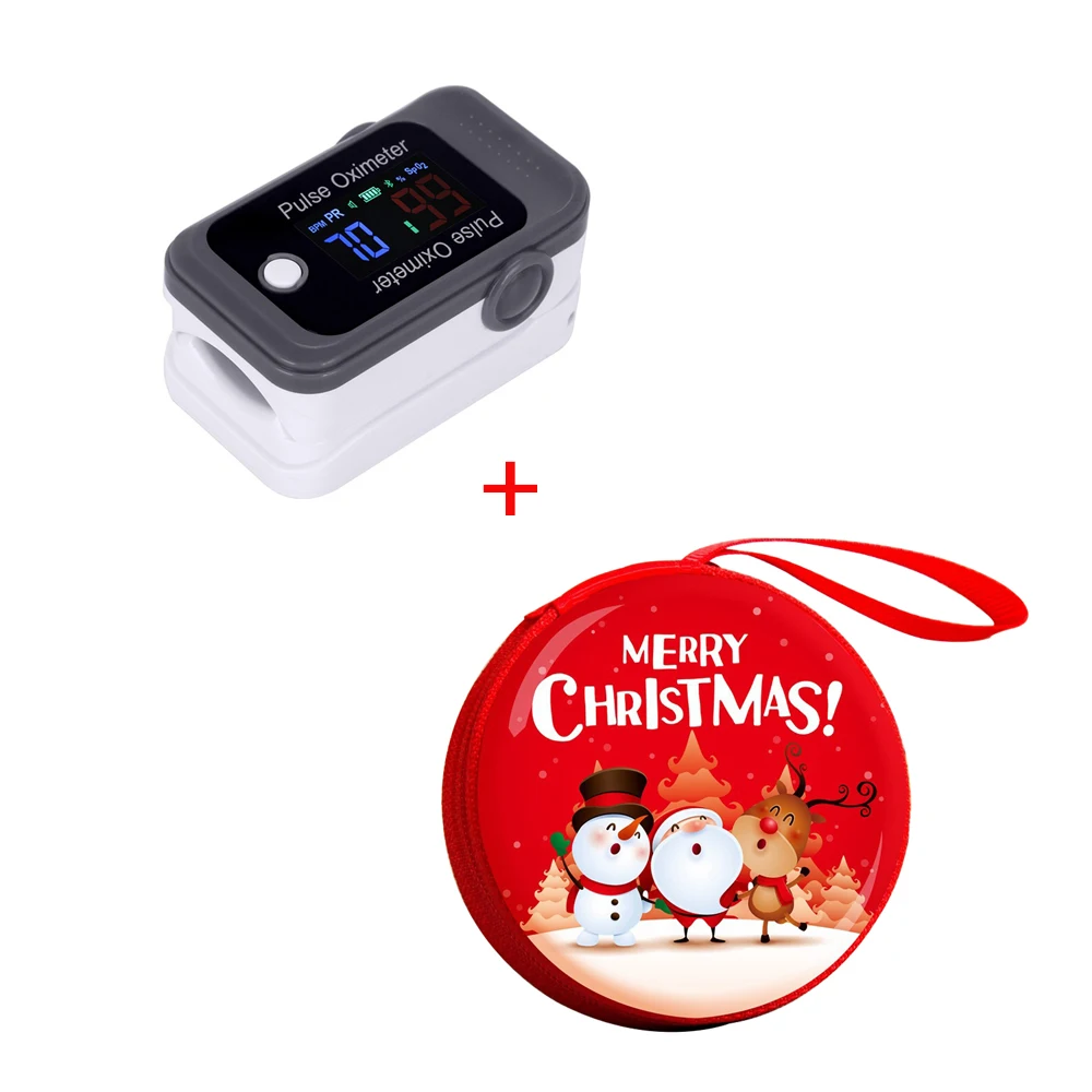 Christmas Grey OLIECO портативный мини Android iOS Bluetooth пальцевой Пульсоксиметр измеритель уровня кислорода в крови SPO2 PR Oximetro монитор Рождество - Цвет: Christmas Grey