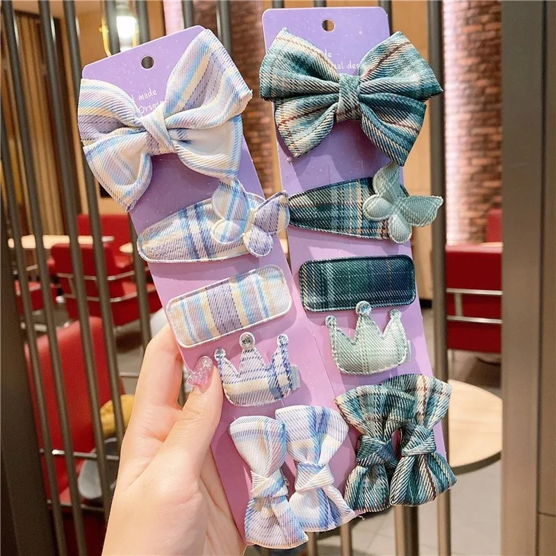 6 шт./компл. челка зажим для волос с бантом клип решетки украшение головы и платье