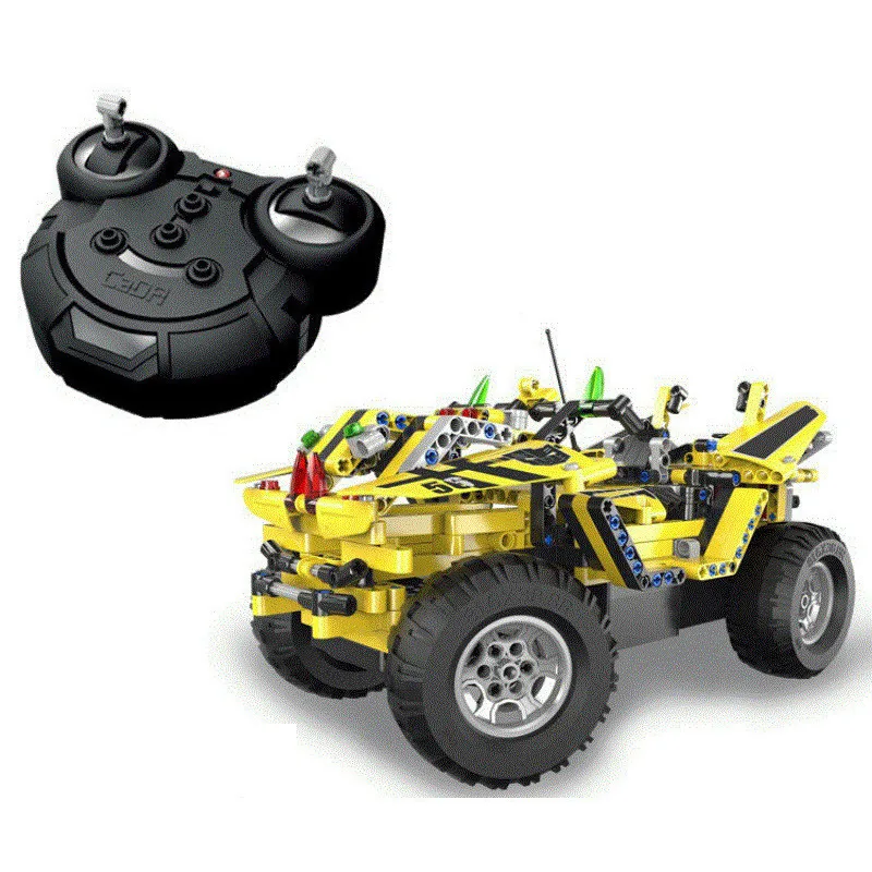 

514 шт. в сборе пикап с дистанционным управлением игрушечный конструктор грузовик 2,4 г собранная форма перезаряжаемая электрическая машинка-...