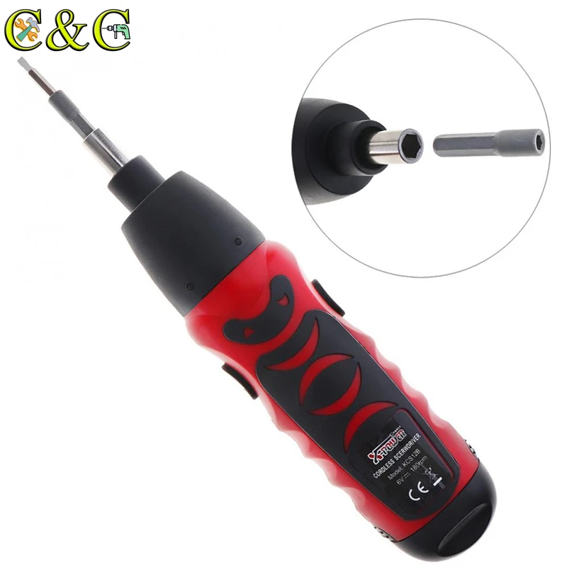 6V Dry Battery Electric Screwdriver Cordless Mini Drill Repair Tool with Bidirectional Switch and 11 Bits for home Maintenance |