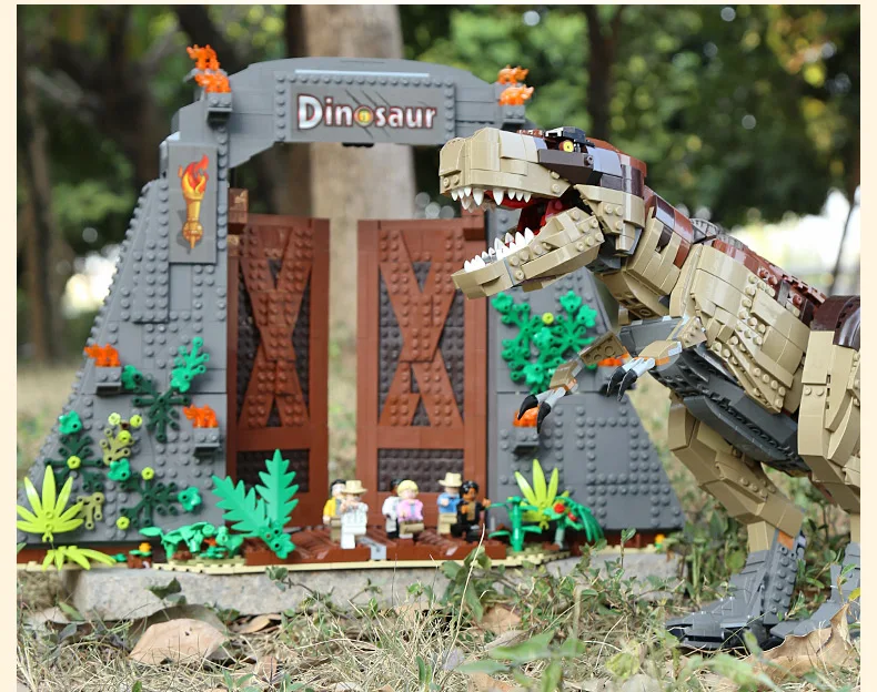 DHL 61001 креативные игрушки, совместимые с 75936 T. rex Rampage, игрушки динозавров, строительные блоки, кирпичи в сборе, Детский Рождественский подарок