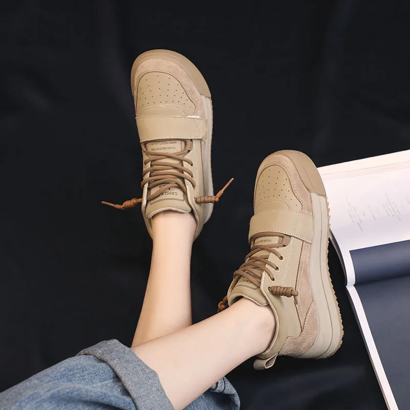 Женские кроссовки с высоким верхом, повседневные спортивные кроссовки на толстой подошве, сезон осень-зима, 2021