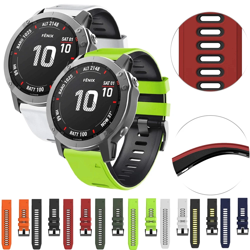 

26 22 20mm smart watch Straps For Garmin Fenix 6 6S 6X Pro 5X 5 5S 3 HR 935 Quick Release Silicone Easyfit Wristband bracelet