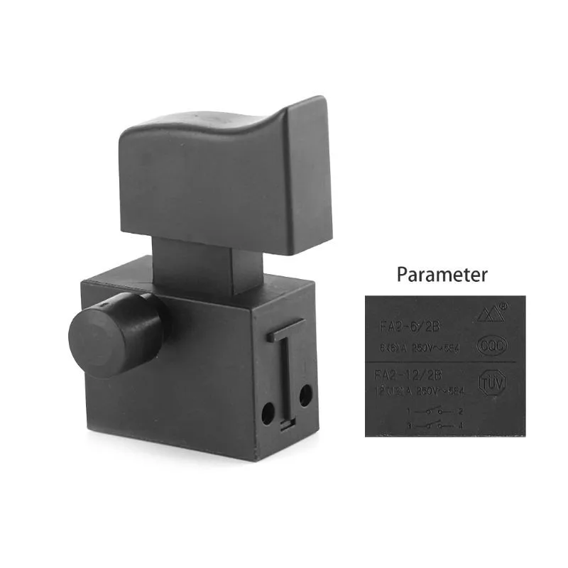 

FA2-6/2B 250V~5E4 Lock On Cutting Machine Electric Drill Angle Grinder Switch Impact Drill Equipment Accessories