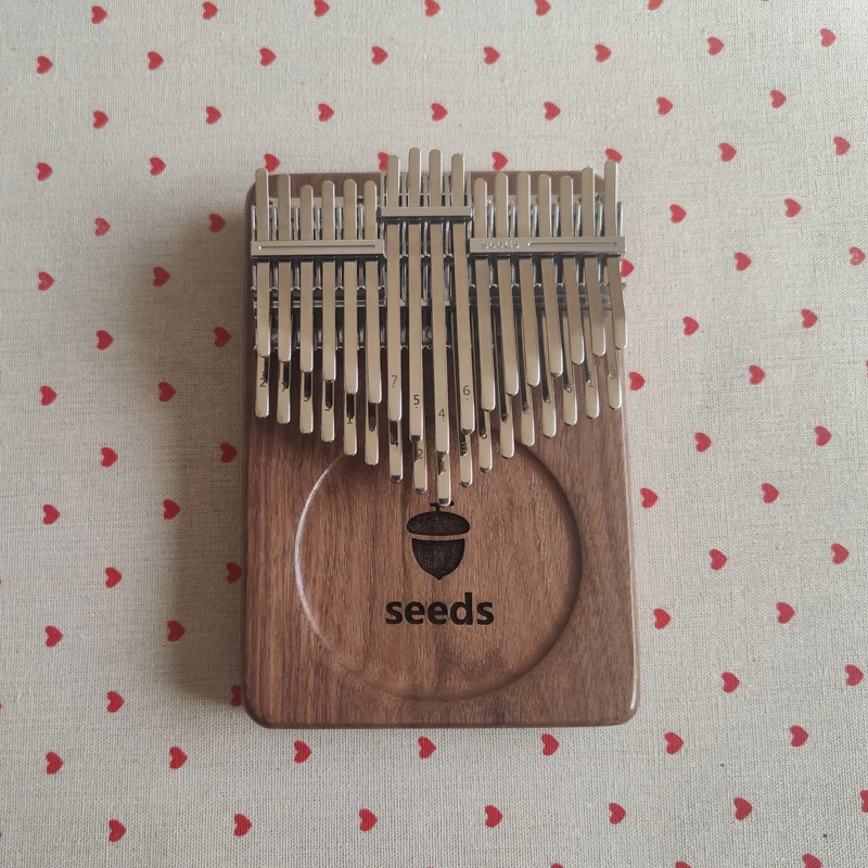 Seeds Chromatic Kalimba 34 Keys Double Layer Thumb Piano Black walnut Keyboards Mbira Pisces Musical Instruments