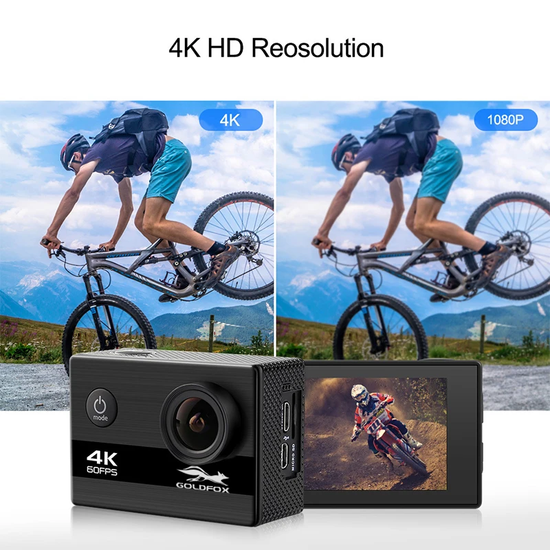 Экшн-камера Ultra HD 4 K/60fps Wifi 16MP 2,0 lcd 170D объектив шлем камера 30m Go Водонепроницаемая профессиональная спортивная камера видеокамера