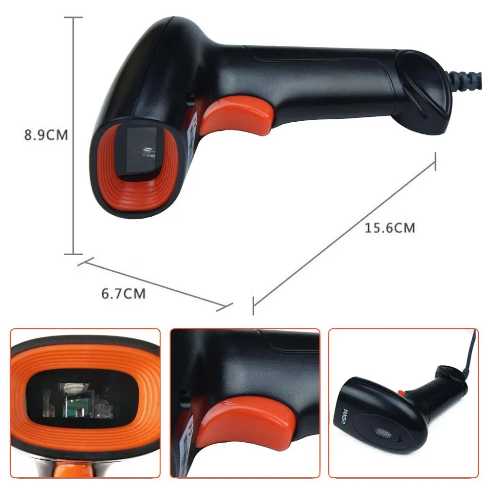 1D лазерный портативный ручной сканер штрих-кода проводной USB-считыватель для